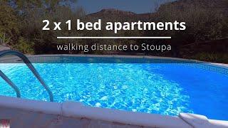 2 apartments with pool, quiet location, walking distance to Stoupa, Messinia. Greece