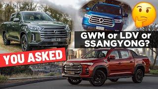 Cheap utes compared: GWM Cannon Ute vs LDV T60 vs SsangYong Musso