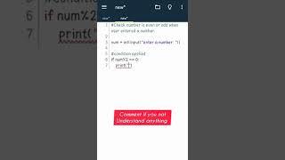 Check even/odd number in python  #shorts #codexinfo