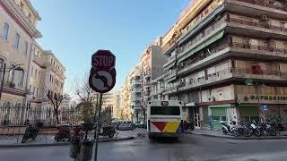 walking in Thessaloniki a cold morning  -1°C