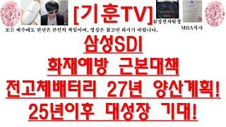 [주식투자]삼성SDI(화재예방 근본대책 전고체배터리 27년 양산계획!/25년이후 대성장 기대!)