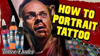 COLOR PORTRAIT TATTOO PROCESS: PULP FICTION _EVAN OLIN REALISM