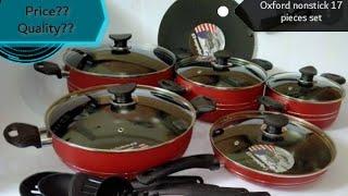 Oxford Nonstick cookware 17 pieces set for kitchen|price |unboxing and review by  (Yes I Can)