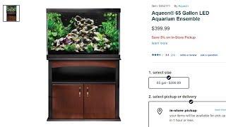 Aqueon/Petsmart 65 Gallon Aquarium Ensemble REVIEW: DON'T BUY!