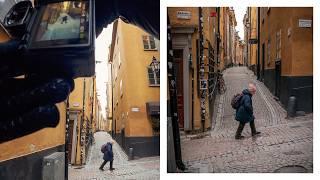 15 Minutes of Silent Street Photography in Stockholm (4k POV)