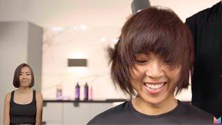 Add Texture & bangs for a modern alternative to the Classic Bob Haircut