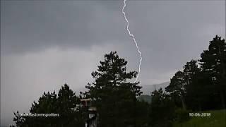 Unwetter Hohe Wand 10-06-2018 close lightning barrage