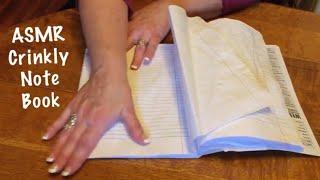 ASMR Page turning of notebook paper. Lots of crinkles (No talking) Water damaged paper crinkles