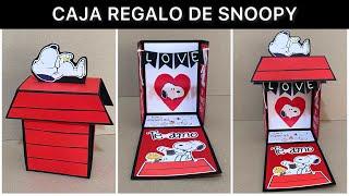 Como hacer CASITA DE SNOOPY | Cajita REGALO de snoopy en CARTULINA