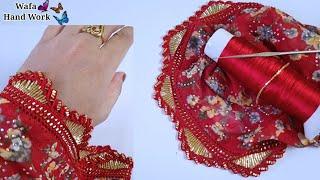 Amazing ideas easy Stylish Crochet Hand workCrochet Border for sleevescrosia Beads Lace Pattern