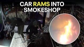 Fort Worth smash and grab: Burglars use car to break into smoke shop