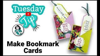 Bookmark Cards: How to Make 2 Beautiful Cards & Bookmarks at One Time