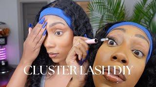 DIY CLUSTER LASH TUTORIAL MY FIRST TIME TRYING CLUSTER LASHES