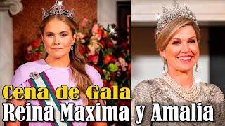 Tiaras de Reina Máxima y Princesa Amalia de Holanda en la Cena de Gala