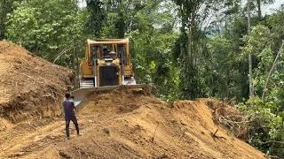 this is so terrible! CAT D6R XL Dozer Leveling Mountain Cliffs