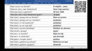 2024 | Vraag–Antwoord -Voorbeeldexamen Spreekvaardigheid A1 - 60 vragen | examen(KNS)-NAAR NEDERLAND