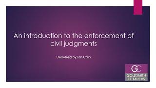 An Introduction to the Enforcement of Civil Judgments