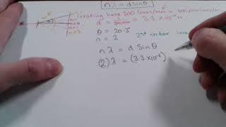 Using n(lamda)=nSin(theta) to calculate wavelength of monochromatic light