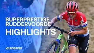 THRILLER!  | Superprestige Ruddervoorde Women's Race Highlights | Eurosport Cycling