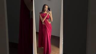 Open back saree draping  #saree #indianwear #ootd #red