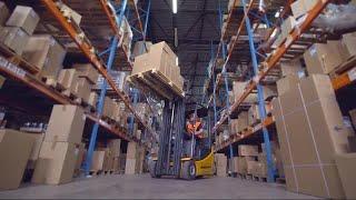 Forklift Storing Inventory Stock Video