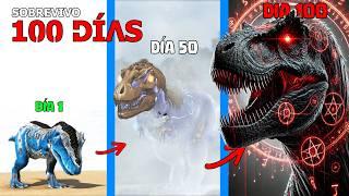 SOBREVIVO como PEQUEÑO TIRANOSAURIO 100 DÍAS en ARK HARDCORE! evoluciono a DINOSAURIO DIOS de CAOS