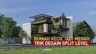 Up Split House | Desain Rumah Split Level 6 kamar Tidur di Lahan 140 m2