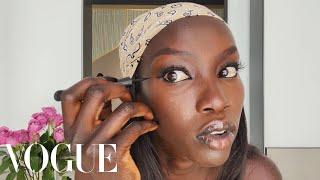 Model Anok Yai's Off-Duty Smudged Eyeliner Look | Beauty Secrets | Vogue