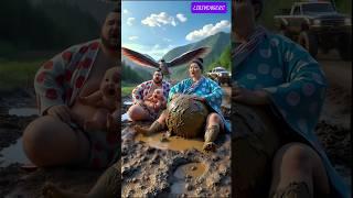 Evolution of cat: Sumo wrestler & baby sitting on dirty road with Eagle truck #cat#cute#love#short