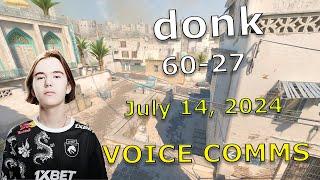 donk (60-27) w/magnojezzz VOICE COMMS (de_dust2) | FACEIT Ranked NA | July 14, 2024