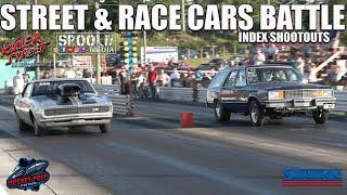 STREET CARS & RACE CARS BATTLE HEAD TO HEAD!!!! INDEX SHOOTOUTS AT KILLER STREET JULY 2024