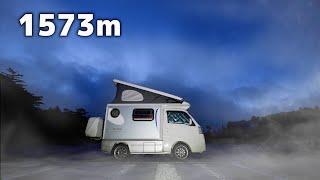 Altitude 1573m car camping | Adventure in the rainiest mountain in Japan | kei truck camper[SUB]