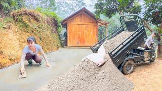 Use 3-Wheeled Truck To Transport Cement And Sand - Pouring Concrete To Expand The Road