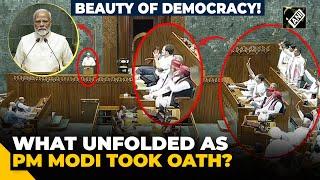 Rahul Gandhi holds up Constitution as PM Modi takes oath in Parliament, then this happened