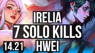 IRELIA vs HWEI (MID) | 7 solo kills | KR Diamond | 14.21