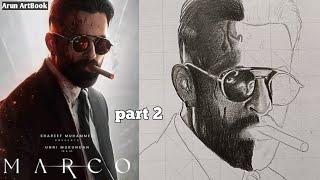 Marco Movie Unni Mukundan Drawing Easy / Marco Drawing / Shading tutorial / Arun ArtBook