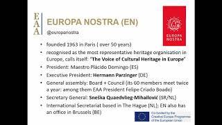 Redefining roles – sharing responsibility: the EAA in the European Heritage Alliance 3.3