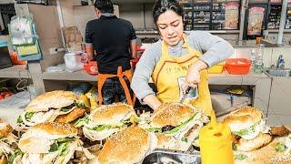 GOD LEVEL Street Food in Mexico - Sandwich NINJA with SUPER FAST Cutting Skills + Mexican Chicken