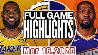 Los Angeles Lakers VS Phoenix Suns Full Game Highlights Mar 16,2025 NBA Season 2024-25