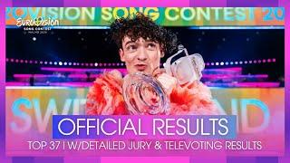  Eurovision 2024: Top 37 l ALL COUNTRIES l OFFICIAL RESULTS l w/Detailed Jury & Televoting Results