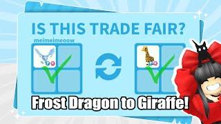 TRADING FROST DRAGON TO GIRAFFE! MY INVENTORY TRANSFORMATION | Adopt Me Trading Challenge in 2024