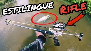 PESCA COM ESTILINGUE RIFLE #guiadomato