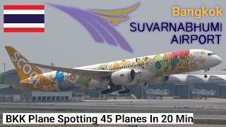 Bangkok Suvarnabhumi Airport | Plane Spotting | 45 Planes In 20 Min
