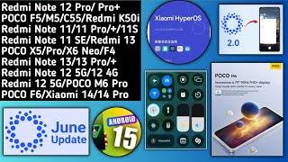 HyperOS India Redmi 12 5G/Note 12 Pro/+/13 5G/iOS 18 Control Centre/Android 15/HyperOS 2.0/MIUI 14