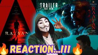 RAAYAN - Official Trailer | REACTION | Dhanush | Sun Pictures | A.R. Rahman | FILMY DECODING STUDIO