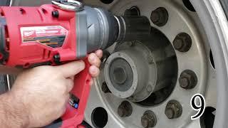 How many 22.5" Tire Lug Nuts Can The Milwaukee 1 Inch Impact Remove On One Battery/Milwaukee 1" M18