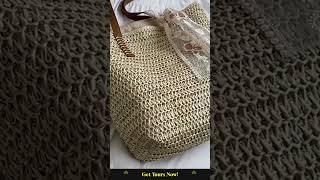 Handmade Large Woven Straw Tote Bag  #makeuporganizer #chicessentials #roadtripready