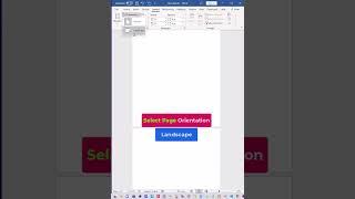 MS Word Landscape and Portrait Page in Same Document | #shorts | Ethica