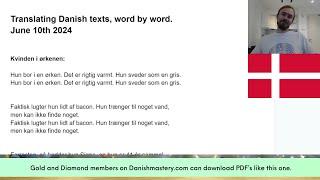 Translating a Danish text word by word!