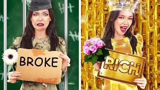 EXTREME RICH VS BROKE BRIDE MAKEOVER IN JAIL ‍️ Funny Prison Situations & Tricks by 123 GO!